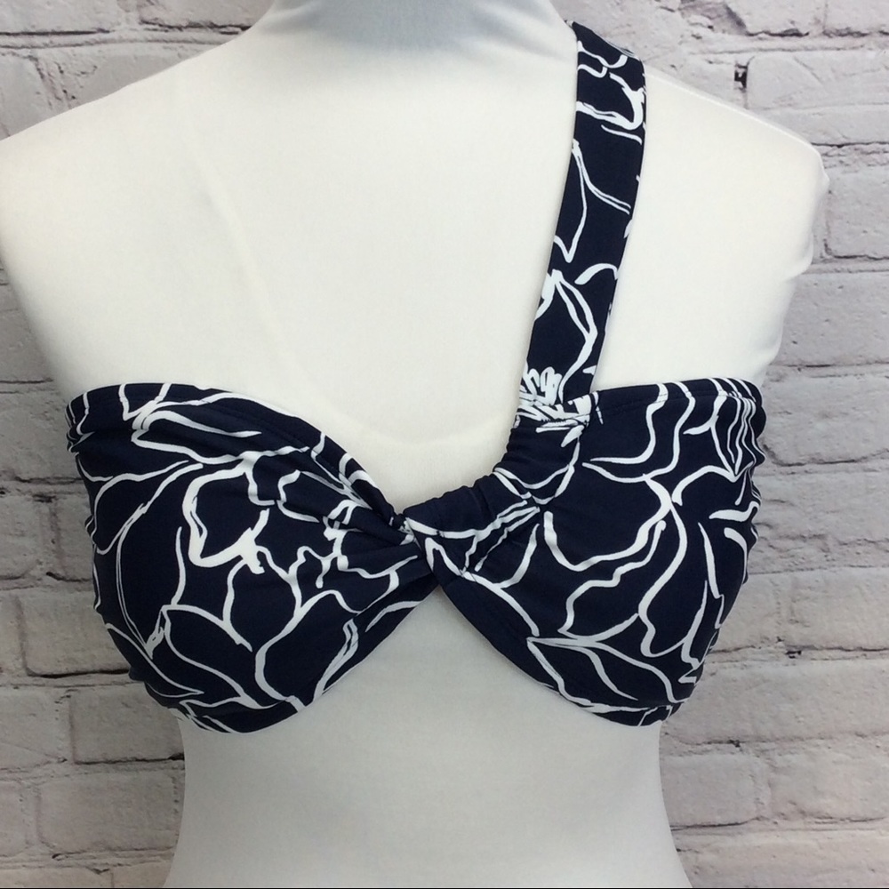 Kona Sol 2 Piece Swimsuit Floral Swirl Navy/White - Picture 4 of 12